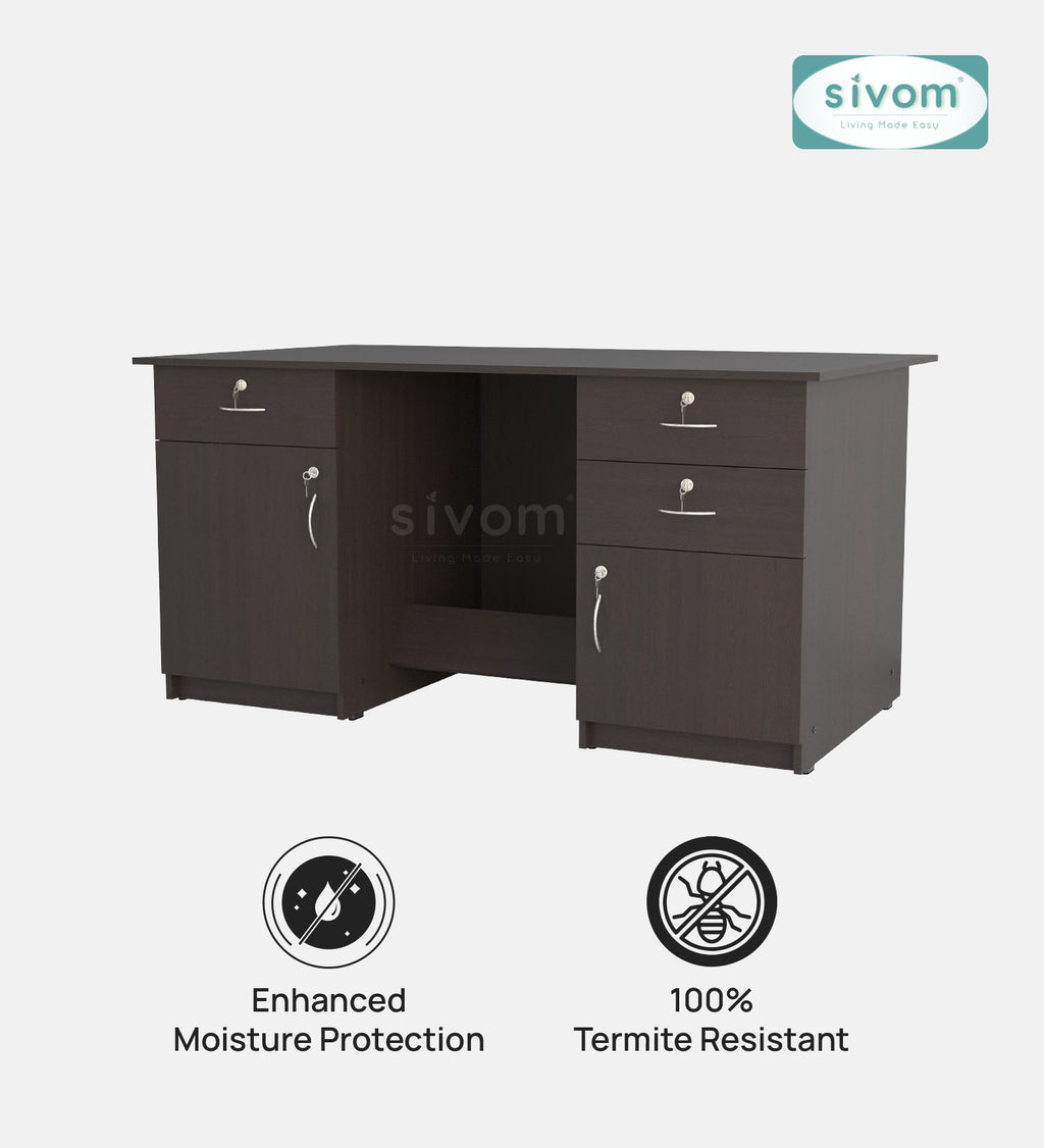 SIVOM Aurora Engineered Wood Executive Desk | Elegant Design & Premium Finish