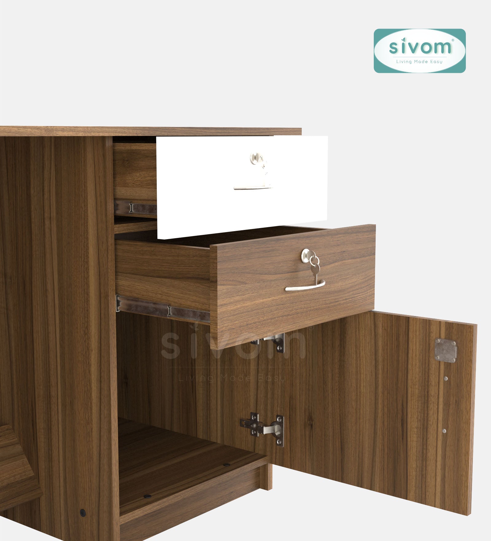 SIVOM Aurora Engineered Wood Executive Desk | Elegant Design & Premium Finish