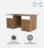 SIVOM Aurora Engineered Wood Executive Desk | Elegant Design & Premium Finish