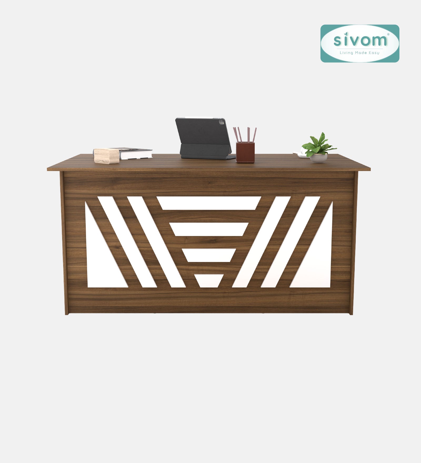 SIVOM Aurora Engineered Wood Executive Desk | Elegant Design & Premium Finish