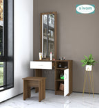Sivom SIVOM Austin Dressing Table with Stool Engineered Wood Dressing Table for Modern Homes | Elegant Design & Premium Finish