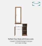 Sivom SIVOM Austin Dressing Table with Stool Engineered Wood Dressing Table for Modern Homes | Elegant Design & Premium Finish