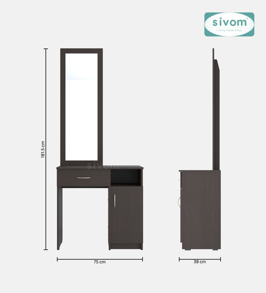 Sivom SIVOM Austin Dressing Table with Stool Engineered Wood Dressing Table for Modern Homes | Elegant Design & Premium Finish