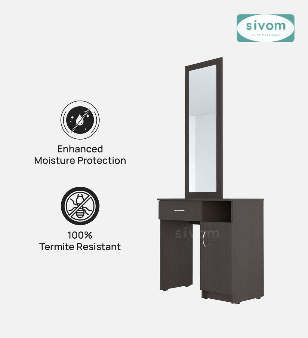 Sivom SIVOM Austin Dressing Table with Stool Engineered Wood Dressing Table for Modern Homes | Elegant Design & Premium Finish