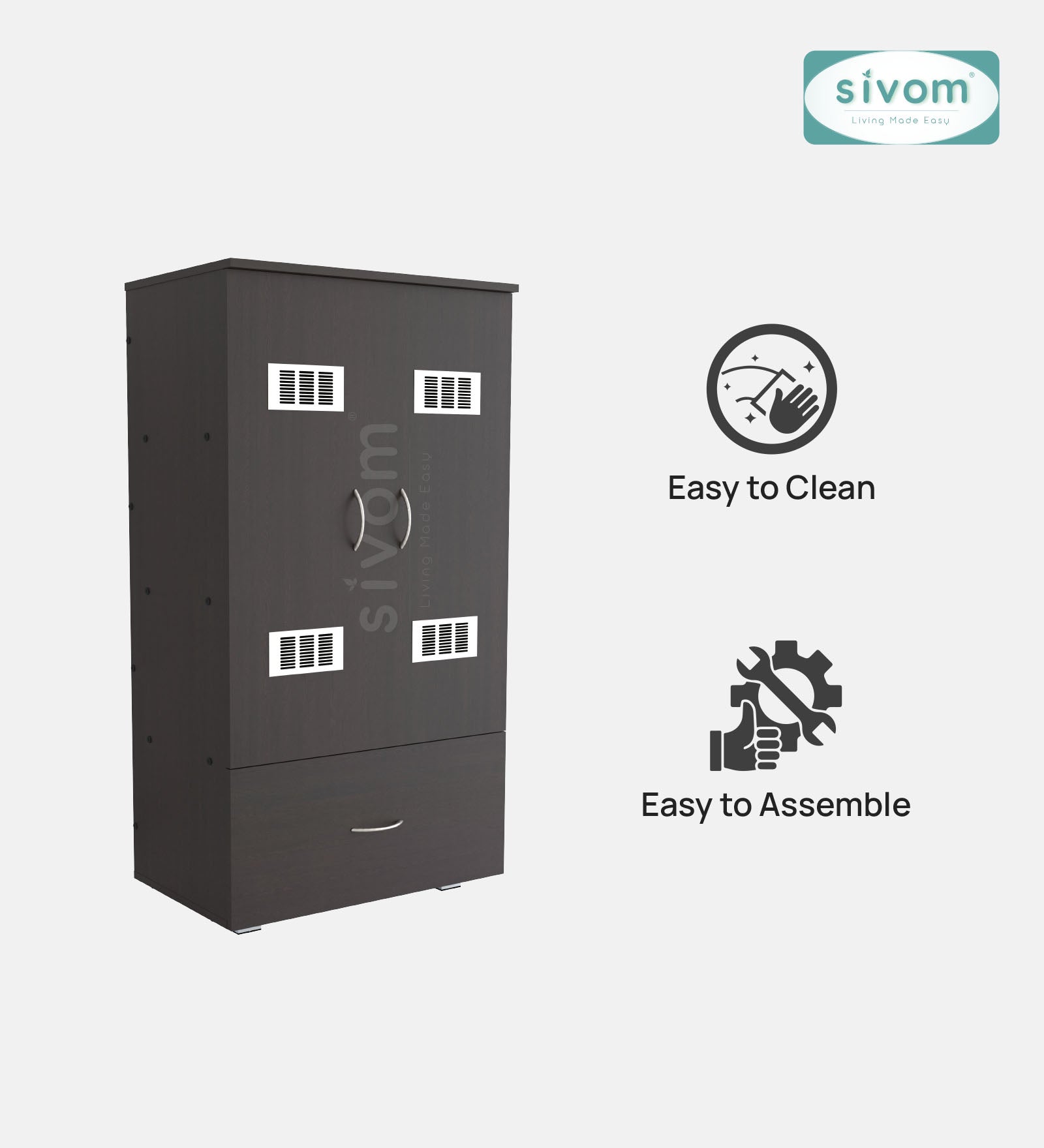 SIVOM Badger Laundry Engineered Wood Unit for Modern Homes | Elegant Design & Premium Finish