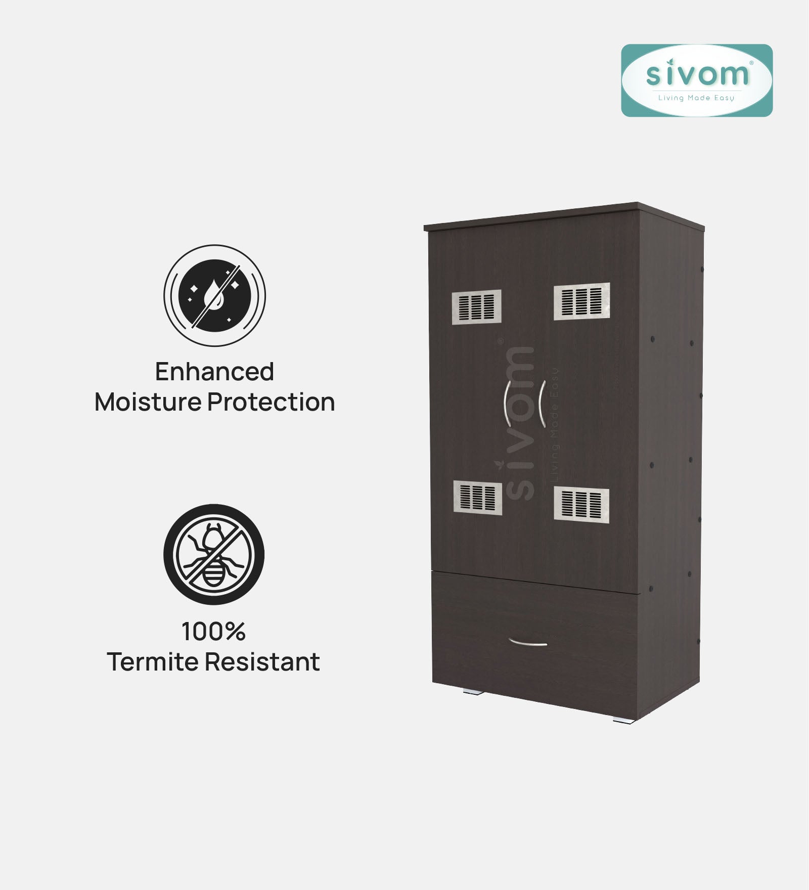 SIVOM Badger Laundry Engineered Wood Unit for Modern Homes | Elegant Design & Premium Finish