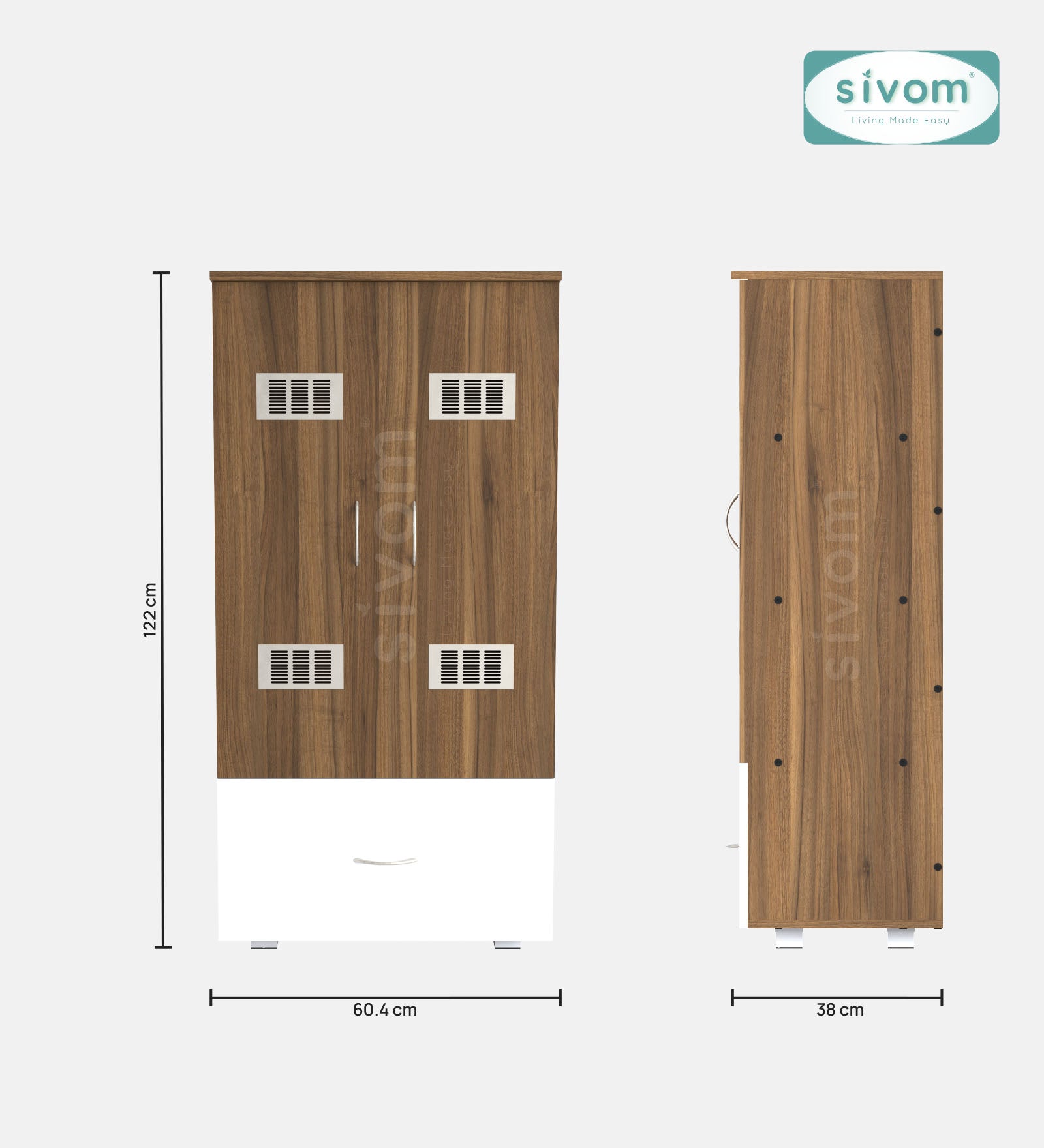 SIVOM Badger Laundry Engineered Wood Unit for Modern Homes | Elegant Design & Premium Finish