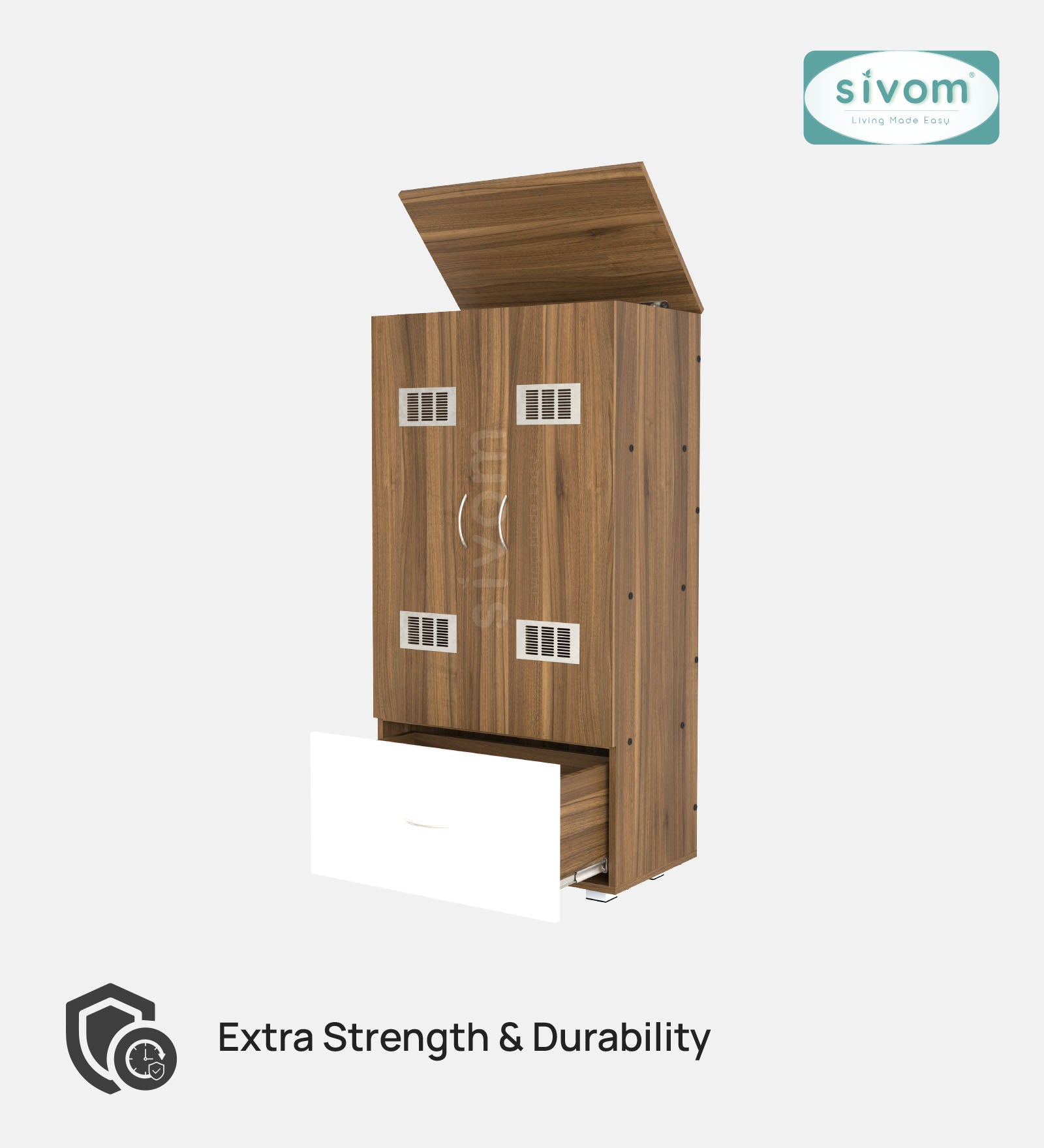 SIVOM Badger Laundry Engineered Wood Unit for Modern Homes | Elegant Design & Premium Finish