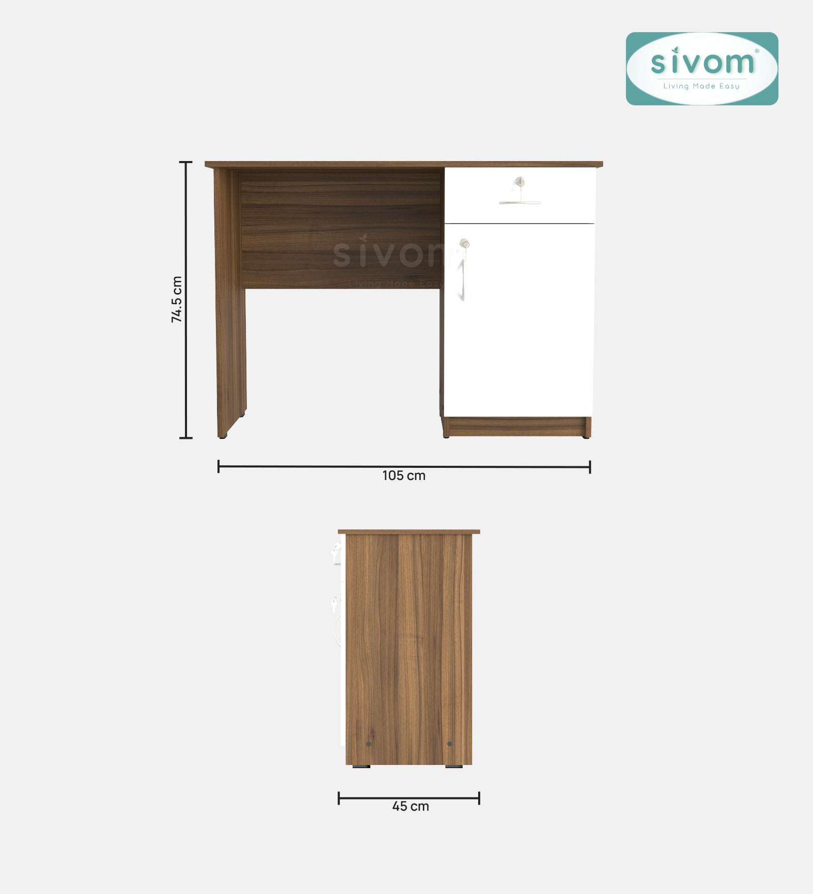 Sivom SIVOM Bella Multipurpose Study/Home/Office Table Engineered Wood Study Table for Modern Homes | Elegant Design & Premium Finish