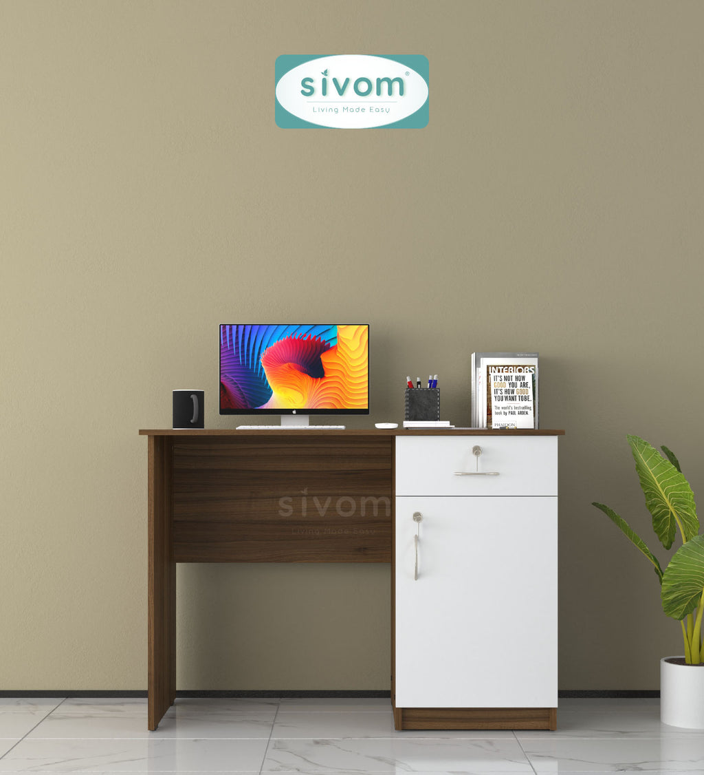 Sivom SIVOM Bella Multipurpose Study/Home/Office Table Engineered Wood Study Table for Modern Homes | Elegant Design & Premium Finish