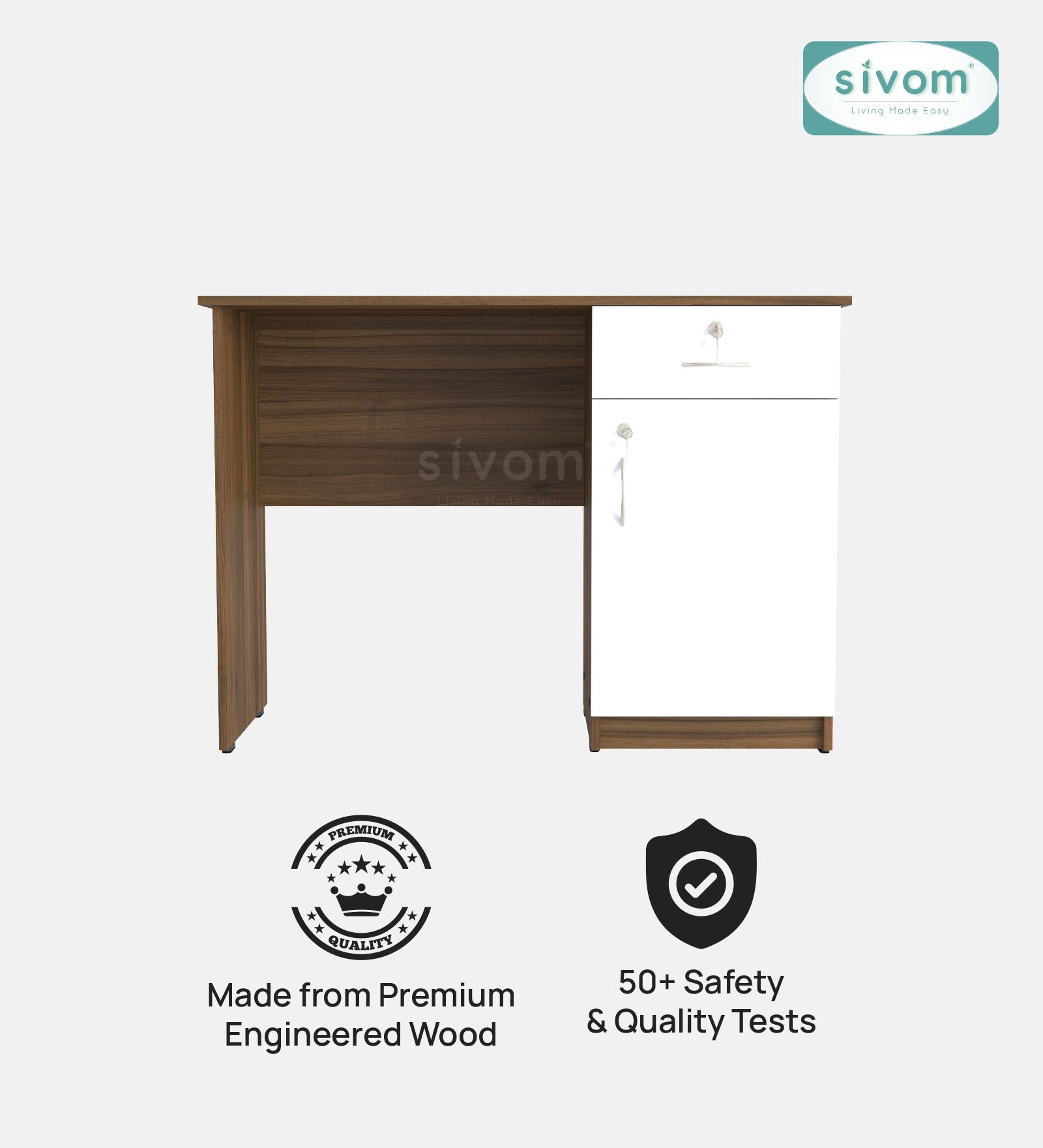 Sivom SIVOM Bella Multipurpose Study/Home/Office Table Engineered Wood Study Table for Modern Homes | Elegant Design & Premium Finish