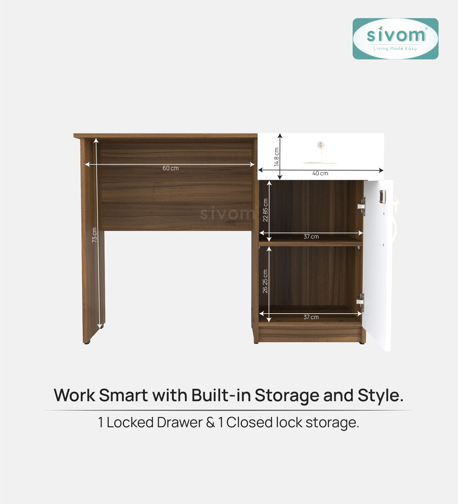 Sivom SIVOM Bella Multipurpose Study/Home/Office Table Engineered Wood Study Table for Modern Homes | Elegant Design & Premium Finish