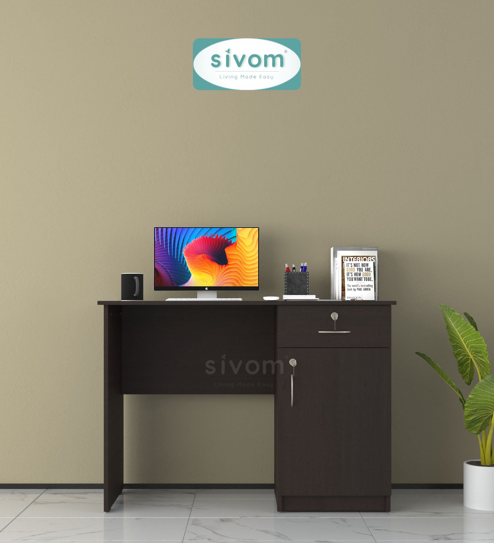 Sivom SIVOM Bella Multipurpose Study/Home/Office Table Engineered Wood Study Table for Modern Homes | Elegant Design & Premium Finish