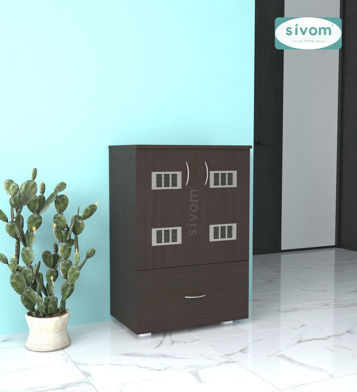 SIVOM Bloom Laundry Engineered Wood Unit for Modern Homes | Elegant Design & Premium Finish