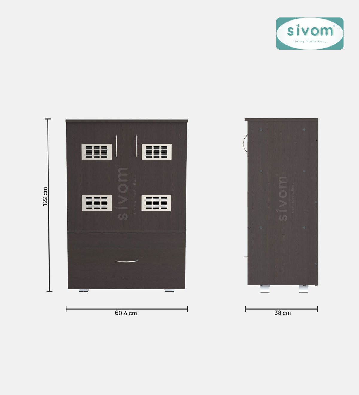 SIVOM Bloom Laundry Engineered Wood Unit for Modern Homes | Elegant Design & Premium Finish