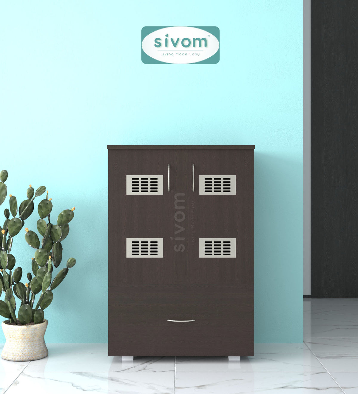 SIVOM Bloom Laundry Engineered Wood Unit for Modern Homes | Elegant Design & Premium Finish