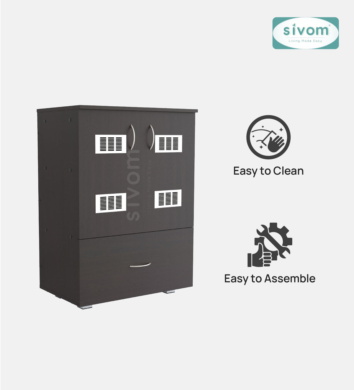 SIVOM Bloom Laundry Engineered Wood Unit for Modern Homes | Elegant Design & Premium Finish