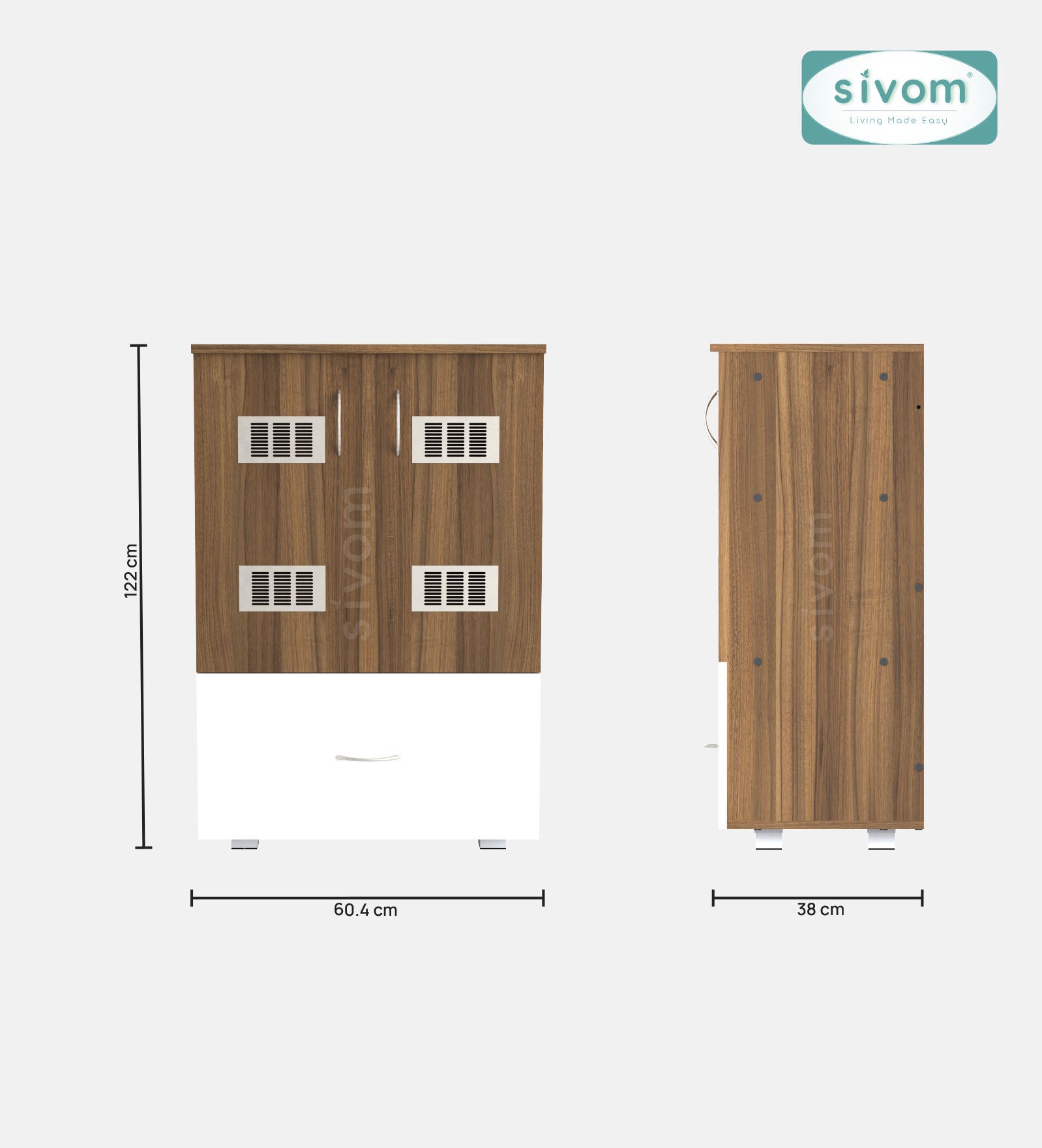 SIVOM Bloom Laundry Engineered Wood Unit for Modern Homes | Elegant Design & Premium Finish