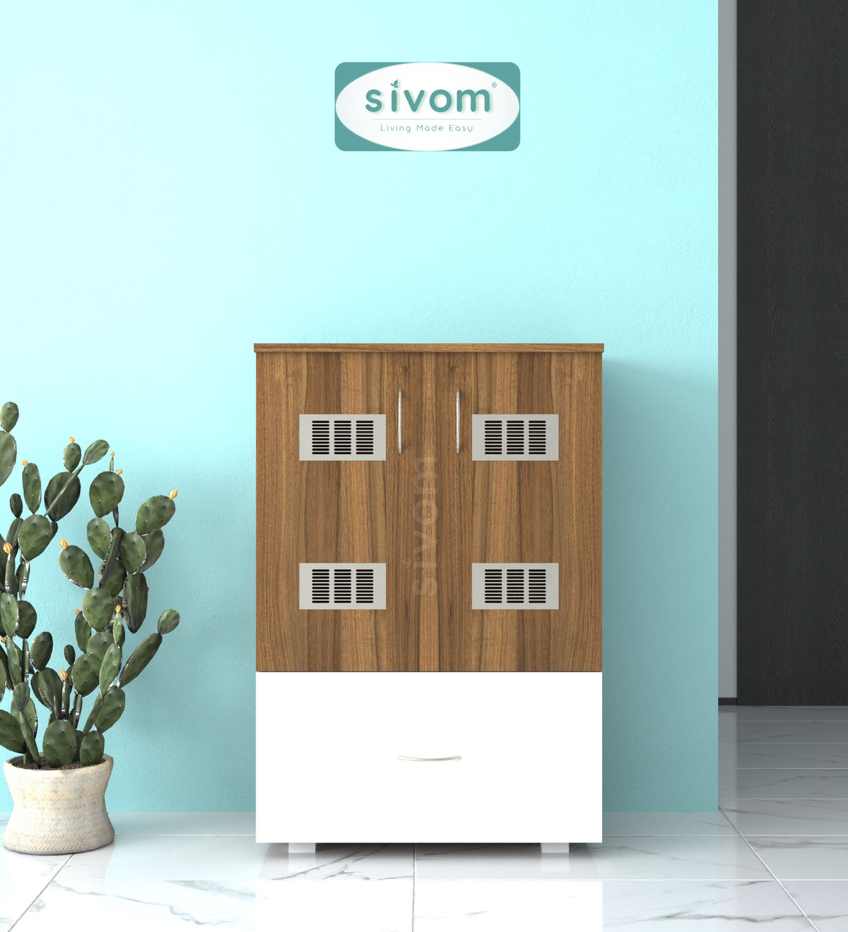 SIVOM Bloom Laundry Engineered Wood Unit for Modern Homes | Elegant Design & Premium Finish