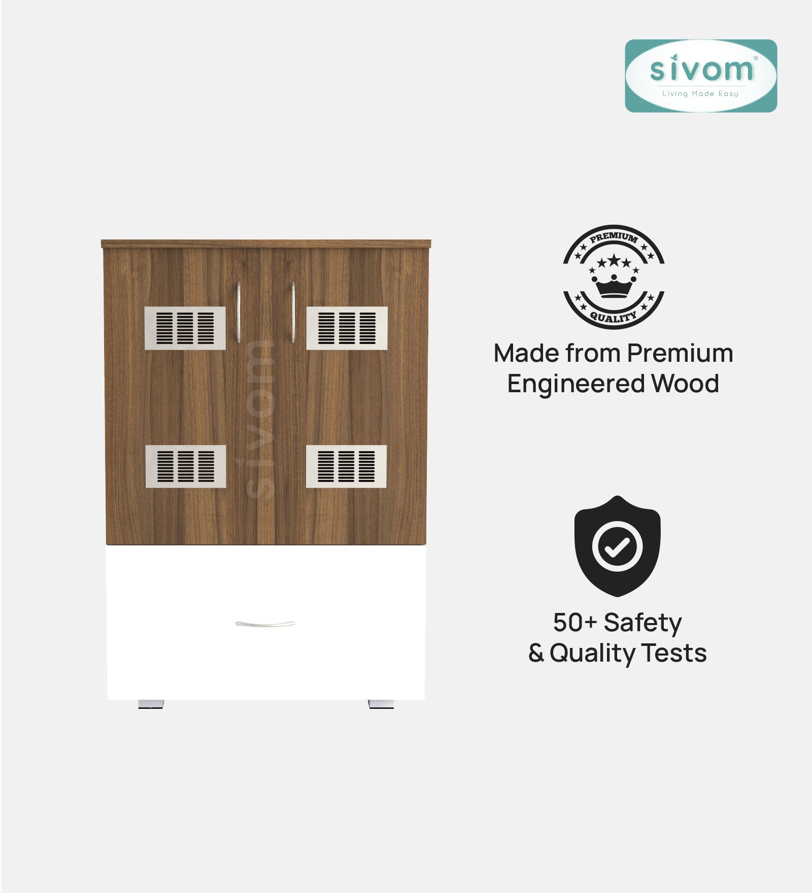 SIVOM Bloom Laundry Engineered Wood Unit for Modern Homes | Elegant Design & Premium Finish
