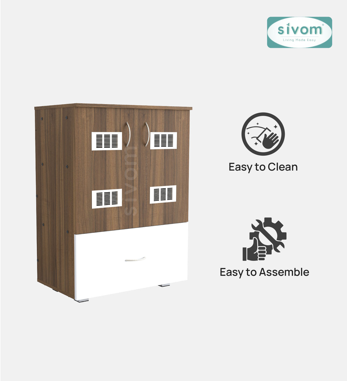 SIVOM Bloom Laundry Engineered Wood Unit for Modern Homes | Elegant Design & Premium Finish