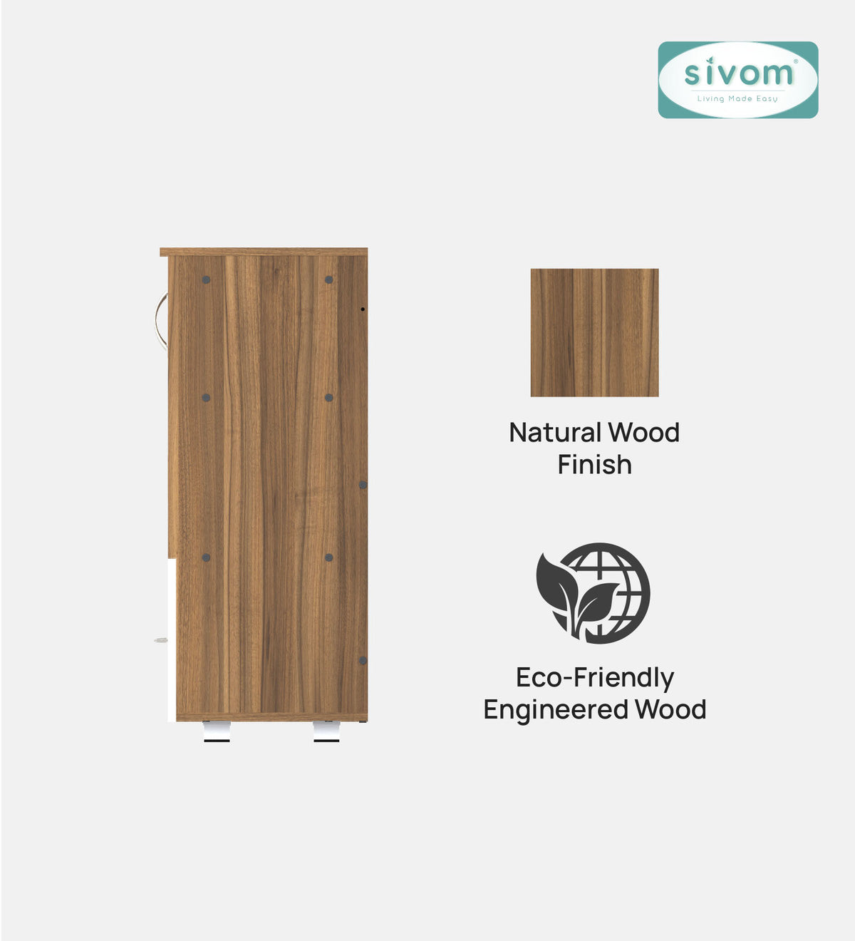 SIVOM Bloom Laundry Engineered Wood Unit for Modern Homes | Elegant Design & Premium Finish