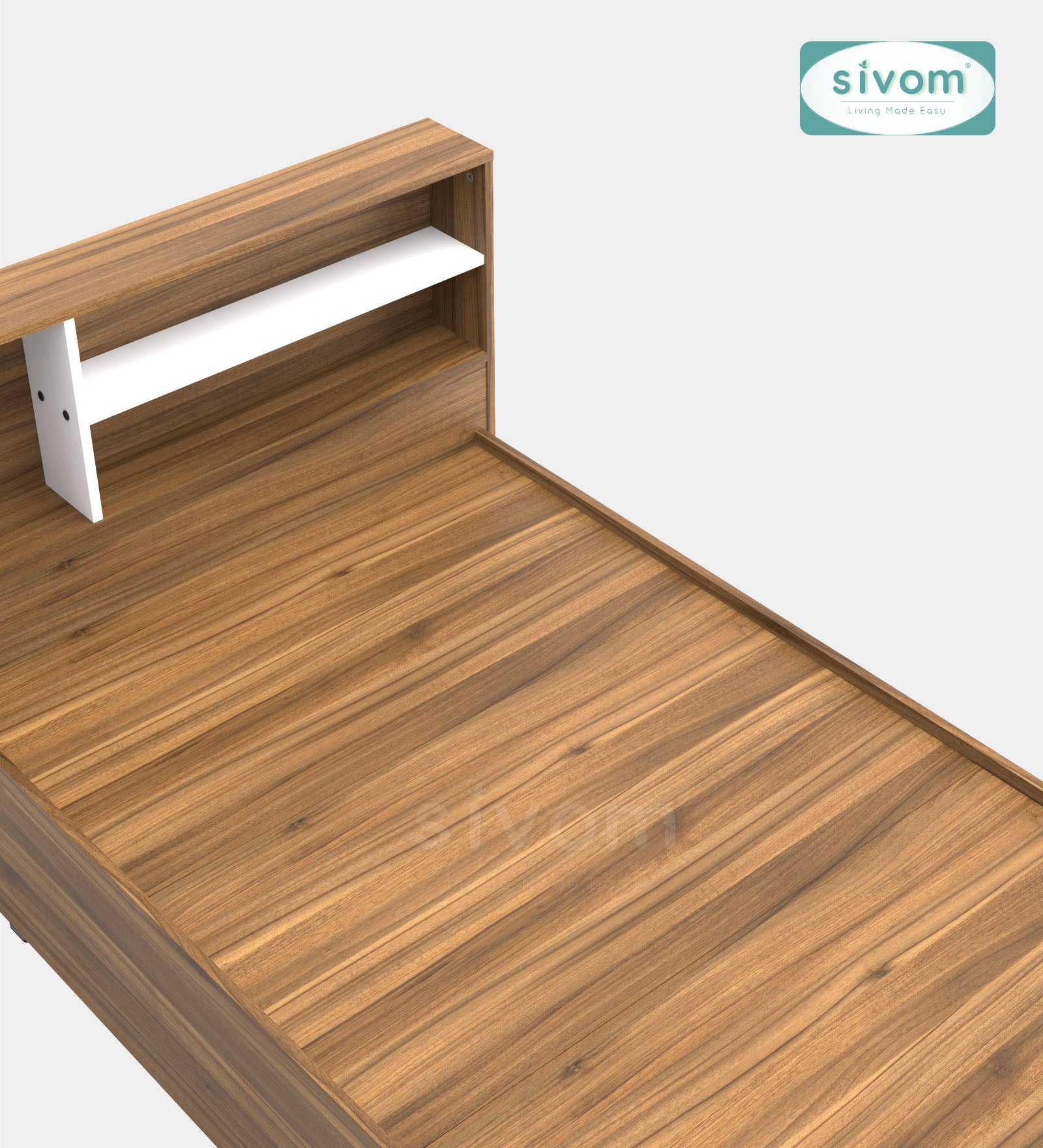 Sivom SIVOM Bolton Single Bed with Storage Engineered Wood Single Box Bed for Modern Homes | Elegant Design & Premium Finish