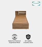 Sivom SIVOM Bolton Single Bed with Storage Engineered Wood Single Box Bed for Modern Homes | Elegant Design & Premium Finish