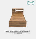 Sivom SIVOM Bolton Single Bed with Storage Engineered Wood Single Box Bed for Modern Homes | Elegant Design & Premium Finish