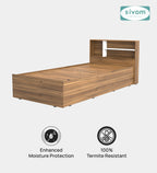 Sivom SIVOM Bolton Single Bed with Storage Engineered Wood Single Box Bed for Modern Homes | Elegant Design & Premium Finish