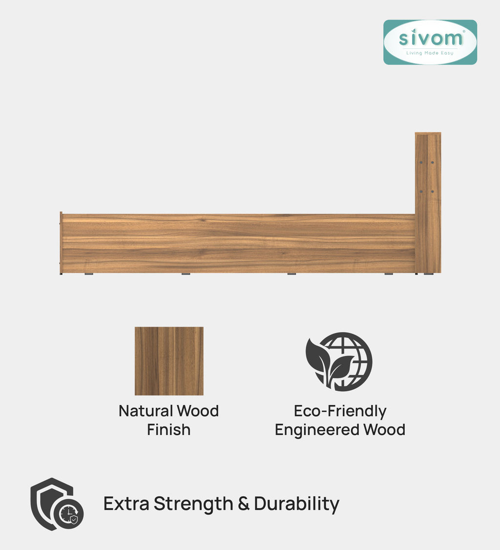 Sivom SIVOM Bolton Single Bed with Storage Engineered Wood Single Box Bed for Modern Homes | Elegant Design & Premium Finish