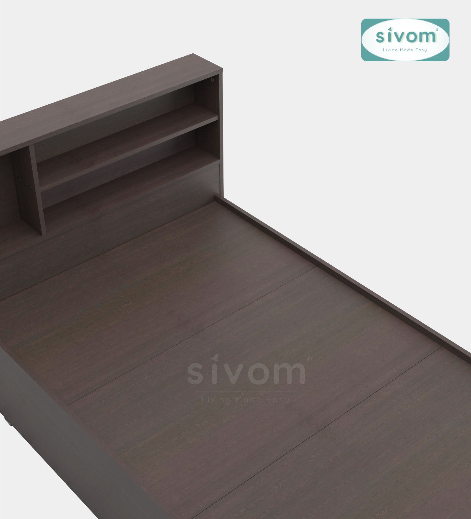 Sivom SIVOM Bolton Single Bed with Storage Engineered Wood Single Box Bed for Modern Homes | Elegant Design & Premium Finish