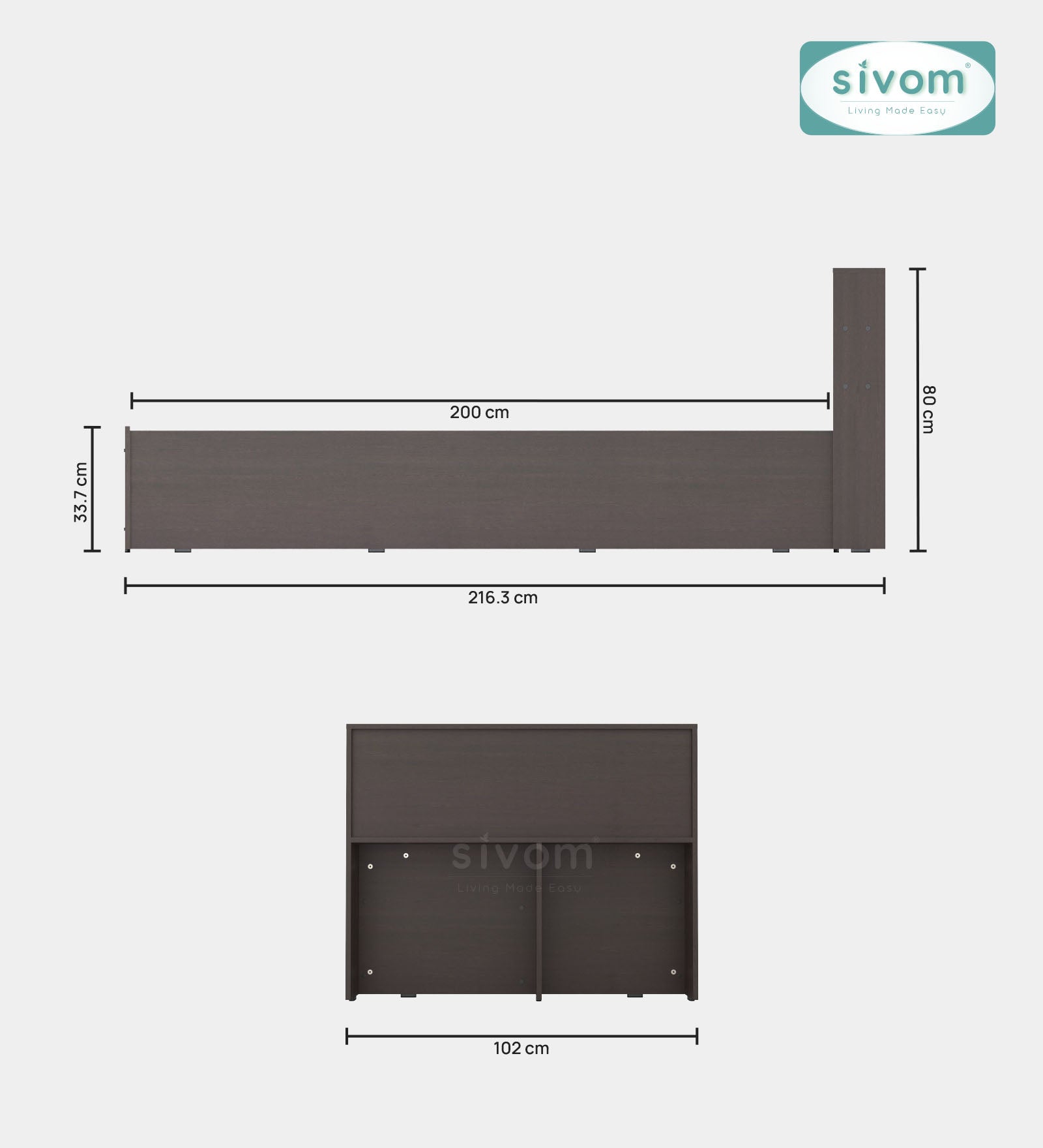 Sivom SIVOM Bolton Single Bed with Storage Engineered Wood Single Box Bed for Modern Homes | Elegant Design & Premium Finish