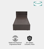 Sivom SIVOM Bolton Single Bed with Storage Engineered Wood Single Box Bed for Modern Homes | Elegant Design & Premium Finish