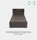 Sivom SIVOM Bolton Single Bed with Storage Engineered Wood Single Box Bed for Modern Homes | Elegant Design & Premium Finish