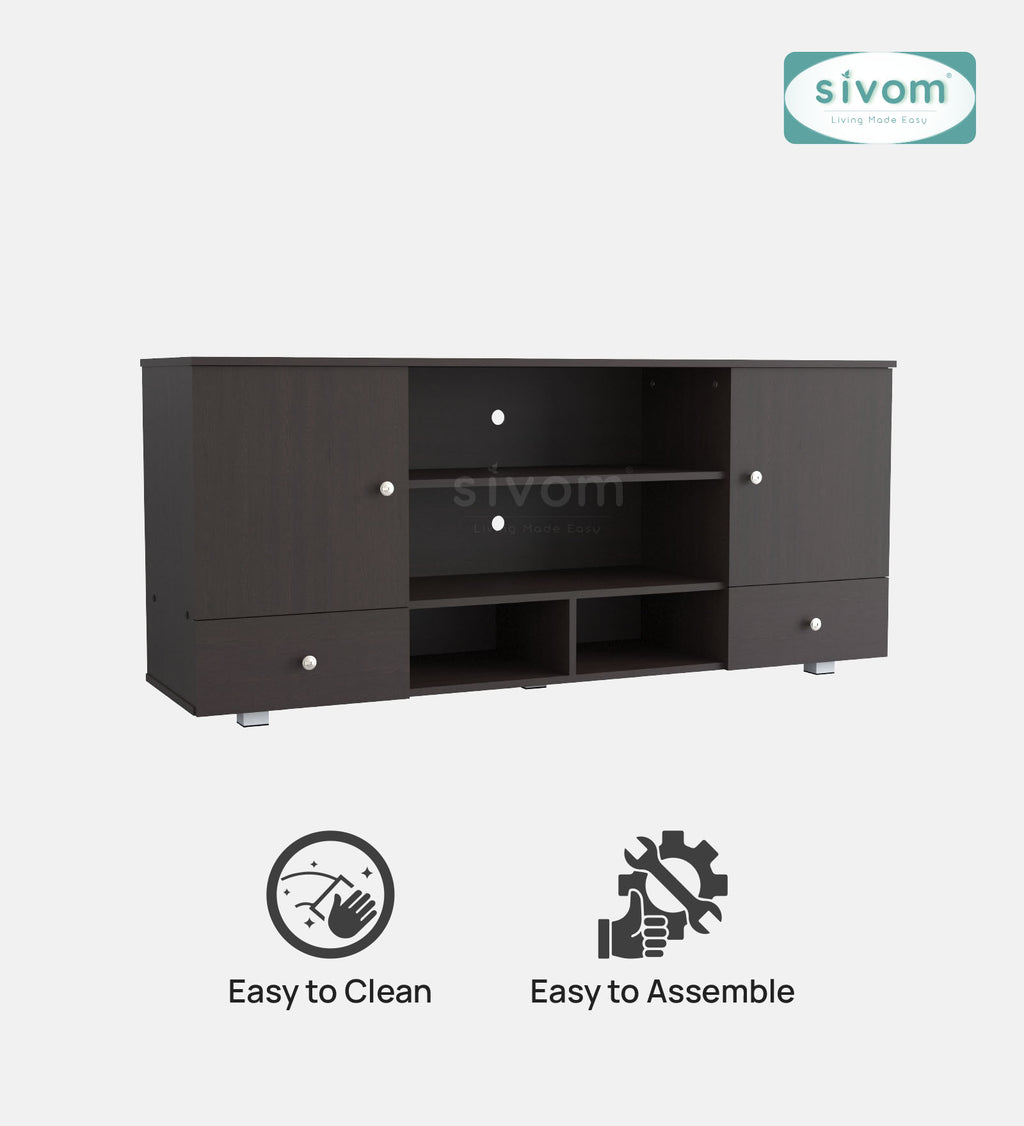 SIVOM Brio Multipurpose TV Unit fits upto 43 inch with Storage Engineered Wood TV Entertainment Unit for Modern Homes | Elegant Design & Premium Finish