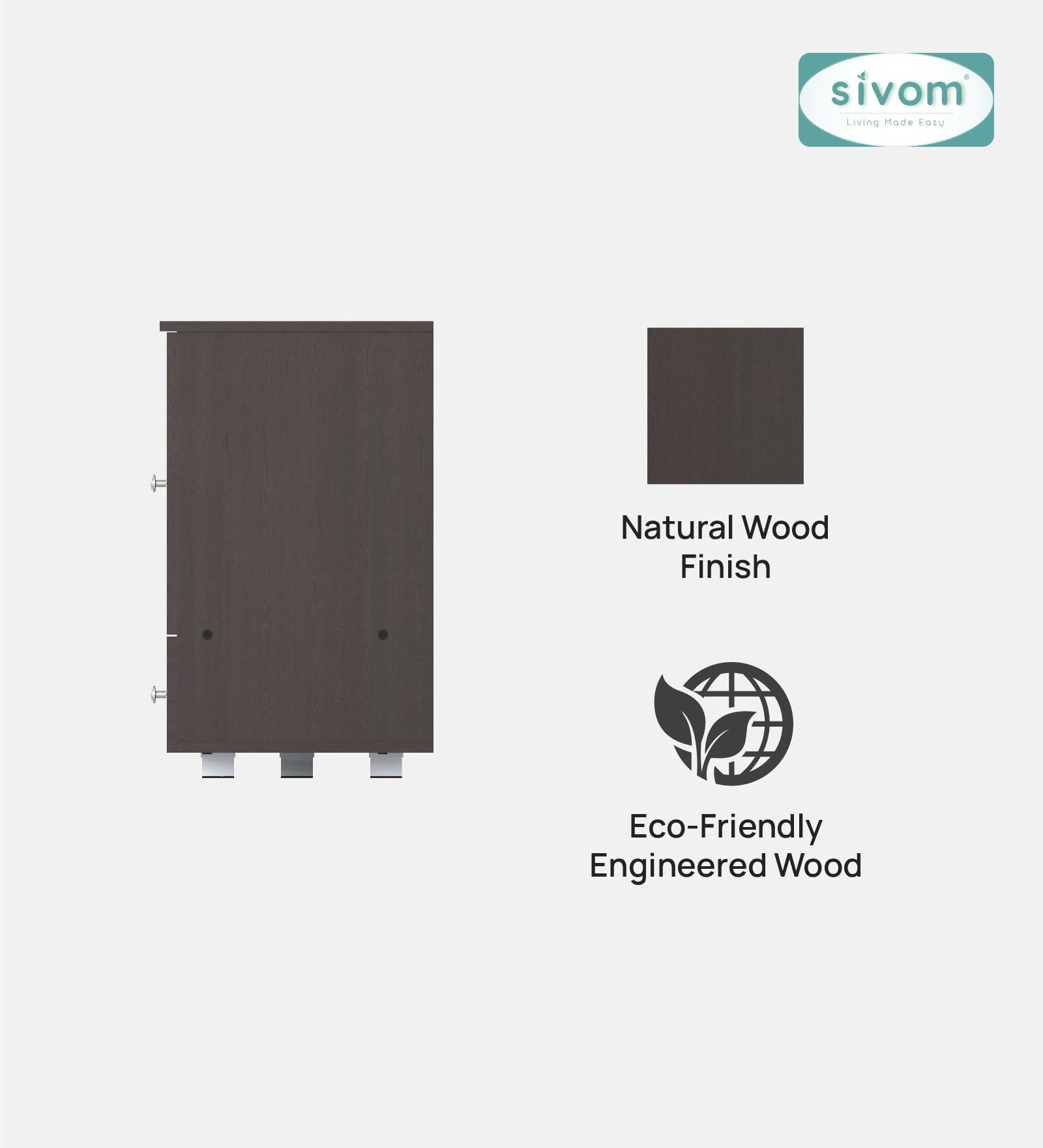 SIVOM Brio Multipurpose TV Unit fits upto 43 inch with Storage Engineered Wood TV Entertainment Unit for Modern Homes | Elegant Design & Premium Finish