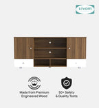 SIVOM Brio Multipurpose TV Unit fits upto 43 inch with Storage Engineered Wood TV Entertainment Unit for Modern Homes | Elegant Design & Premium Finish