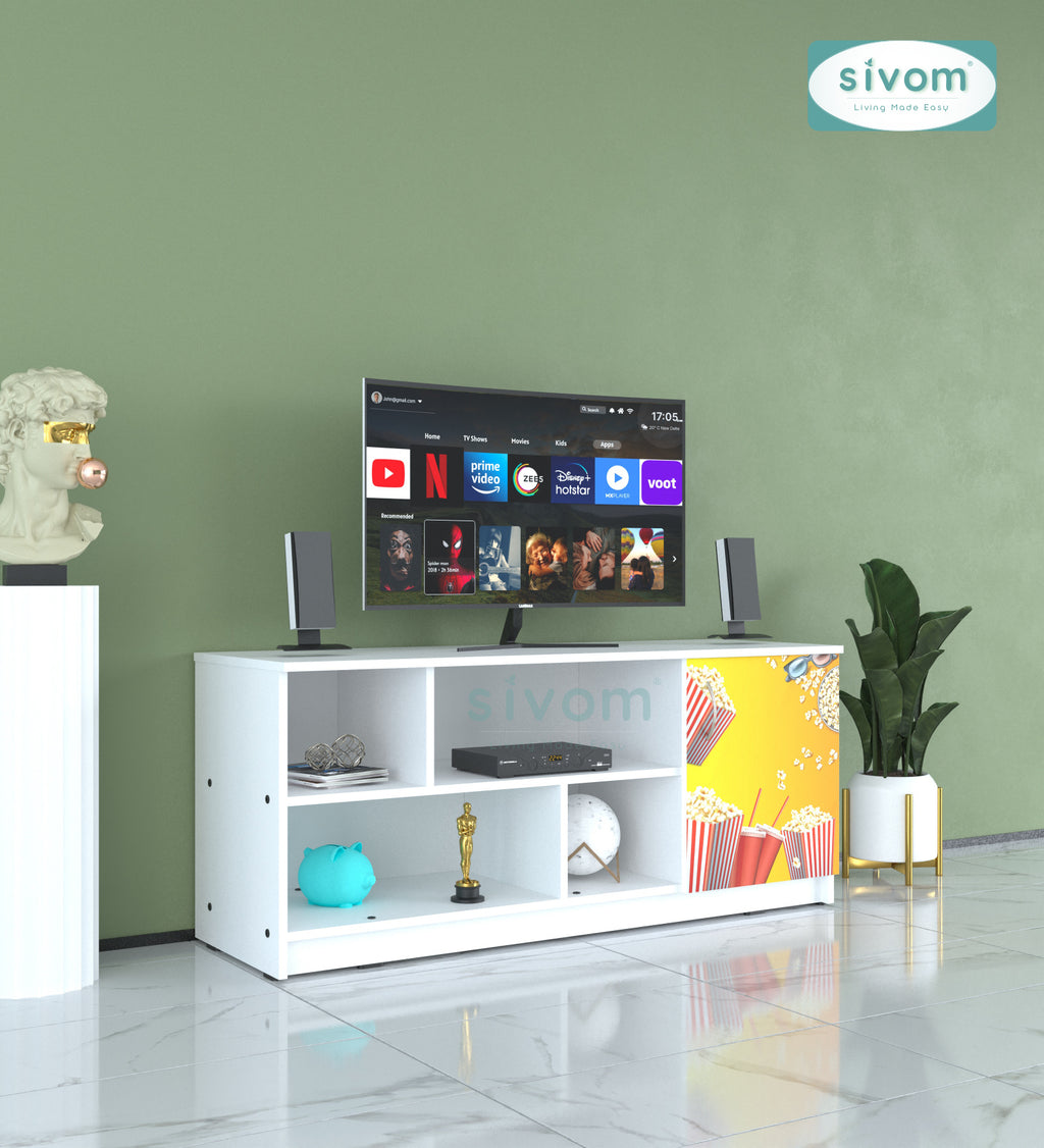 Sivom SIVOM Bristo Digital Printed Multipurpose TV Unit fits upto 55 inch with Storage Engineered Wood TV Entertainment Unit for Modern Homes | Elegant Design & Premium Finish