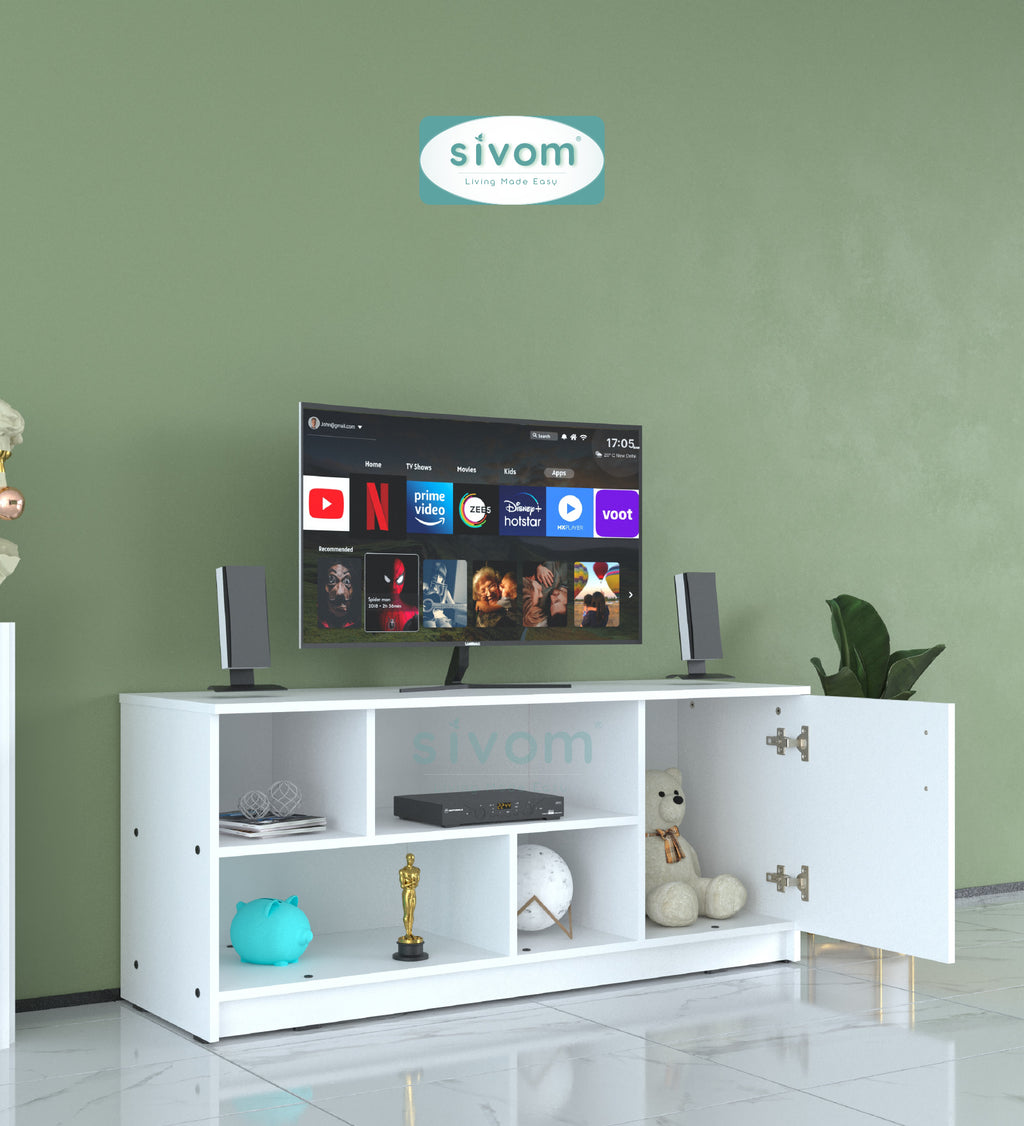 Sivom SIVOM Bristo Digital Printed Multipurpose TV Unit fits upto 55 inch with Storage Engineered Wood TV Entertainment Unit for Modern Homes | Elegant Design & Premium Finish