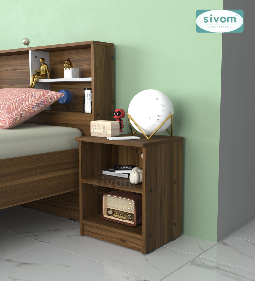 Sivom SIVOM Britto Multipurpose Side Table Engineered Wood Bedside Table for Modern Homes | Elegant Design & Premium Finish