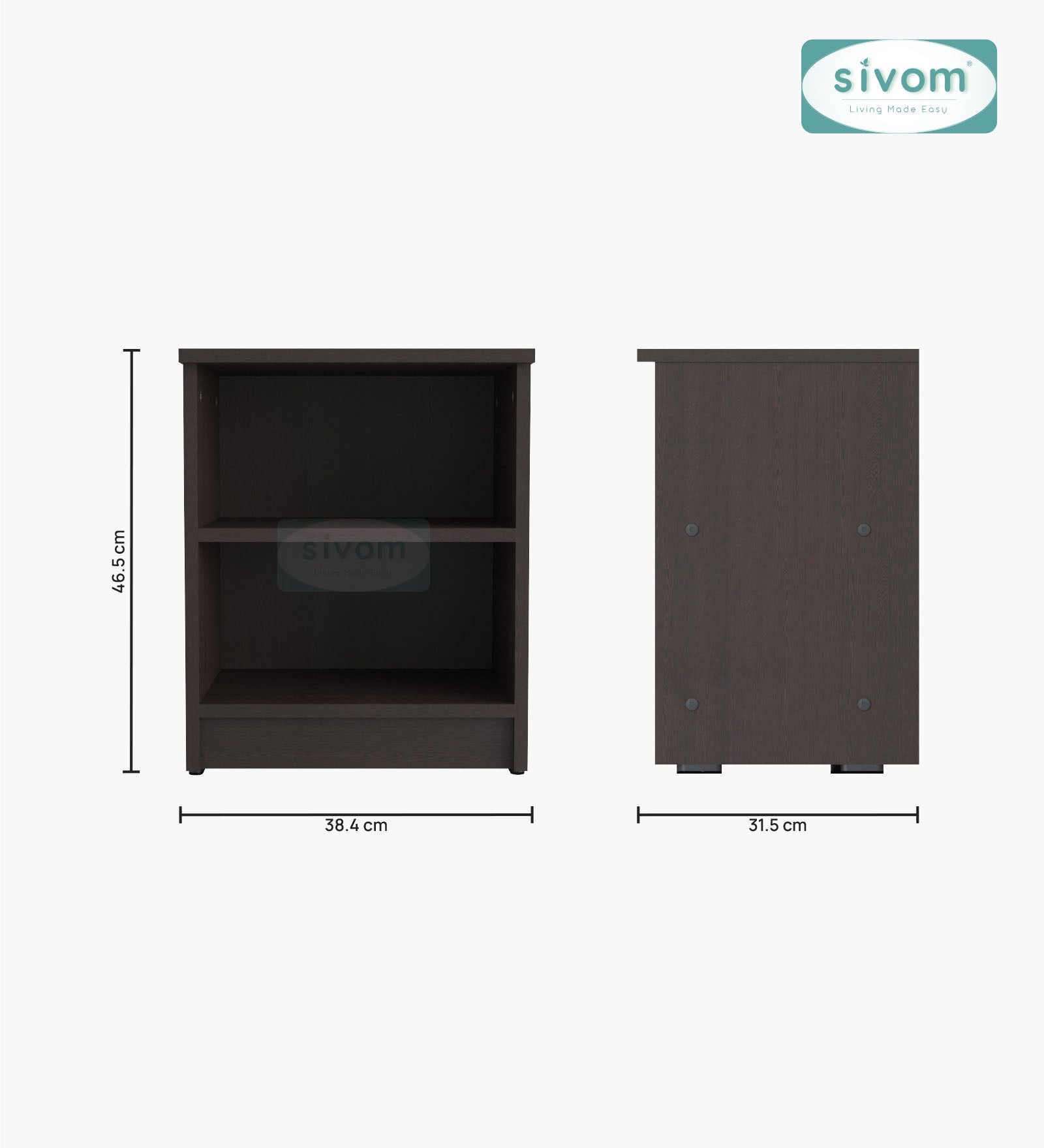 Sivom SIVOM Britto Multipurpose Side Table Engineered Wood Bedside Table for Modern Homes | Elegant Design & Premium Finish