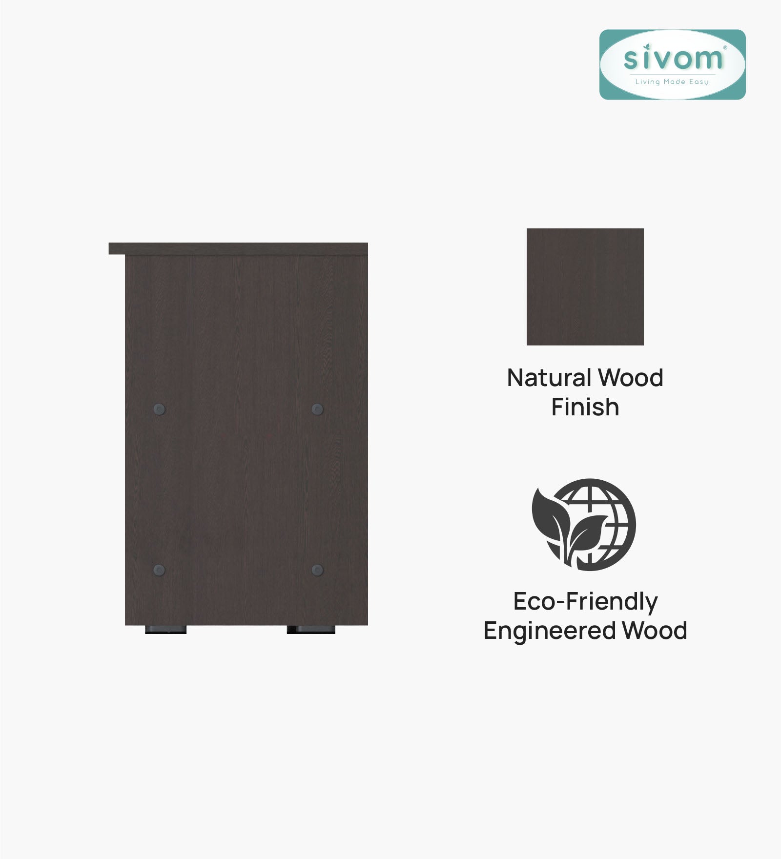 Sivom SIVOM Britto Multipurpose Side Table Engineered Wood Bedside Table for Modern Homes | Elegant Design & Premium Finish