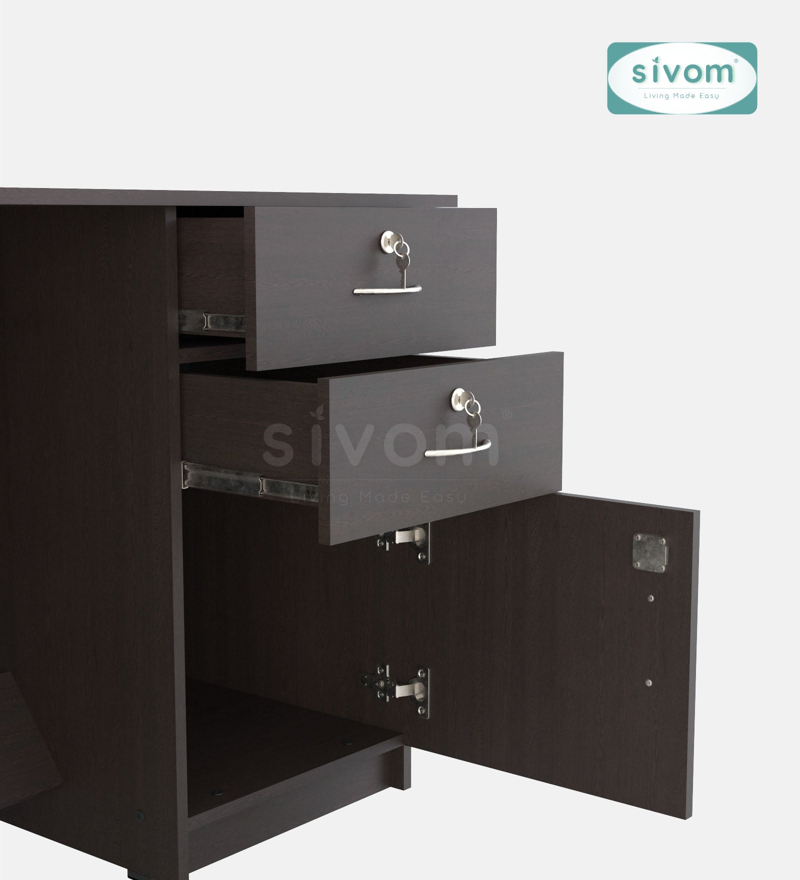SIVOM Brook Engineered Wood Executive Desk | Elegant Design & Premium Finish