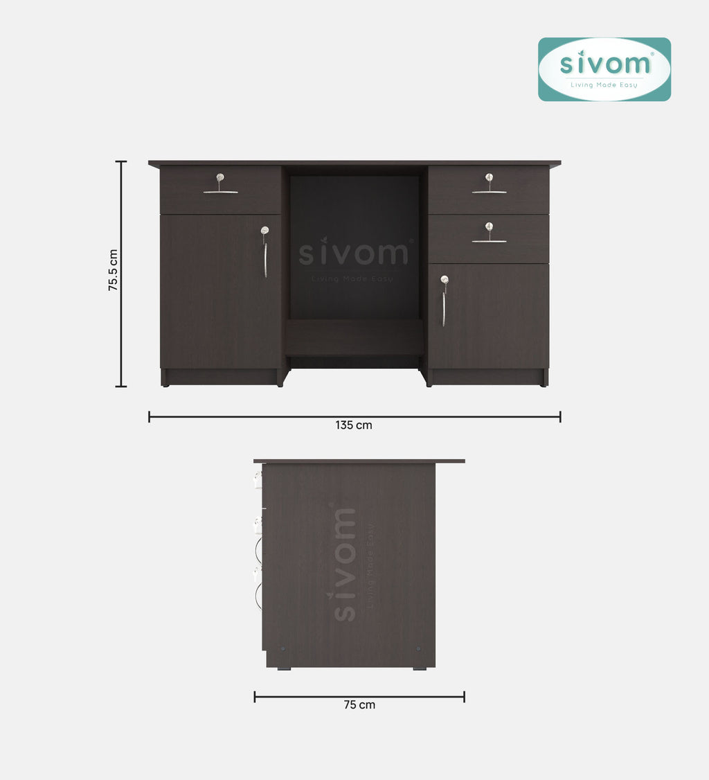 SIVOM Brook Engineered Wood Executive Desk | Elegant Design & Premium Finish