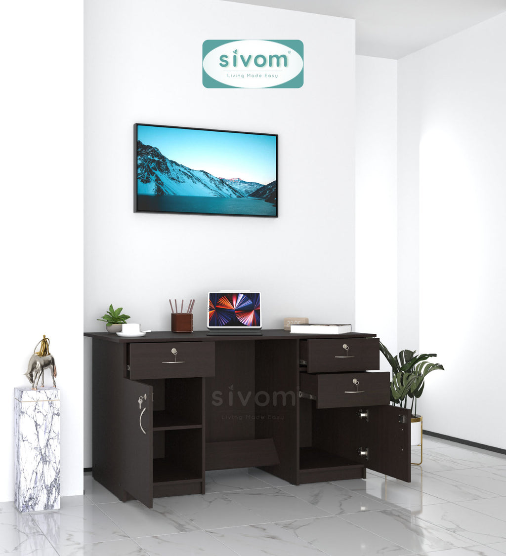 SIVOM Brook Engineered Wood Executive Desk | Elegant Design & Premium Finish