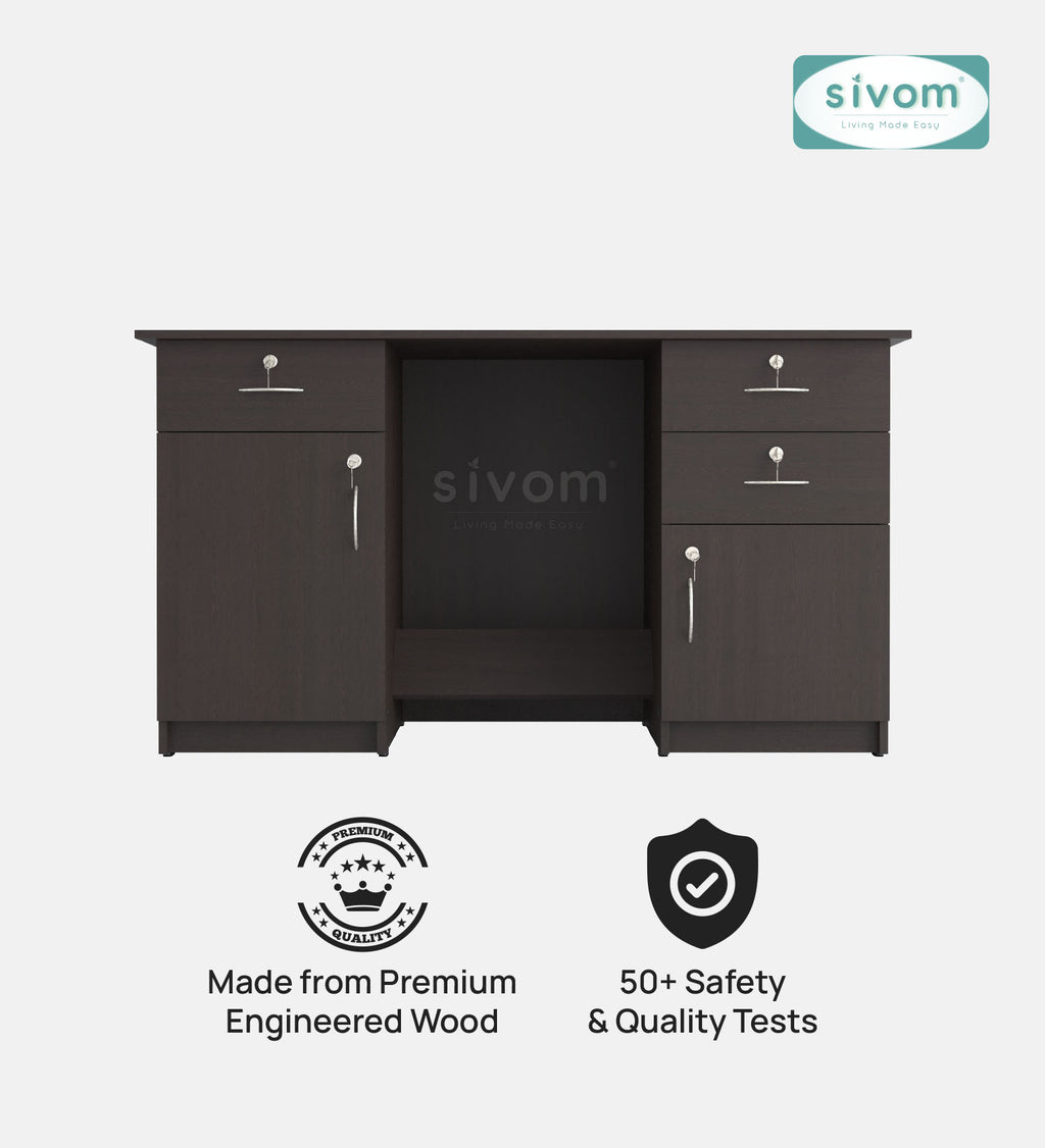 SIVOM Brook Engineered Wood Executive Desk | Elegant Design & Premium Finish