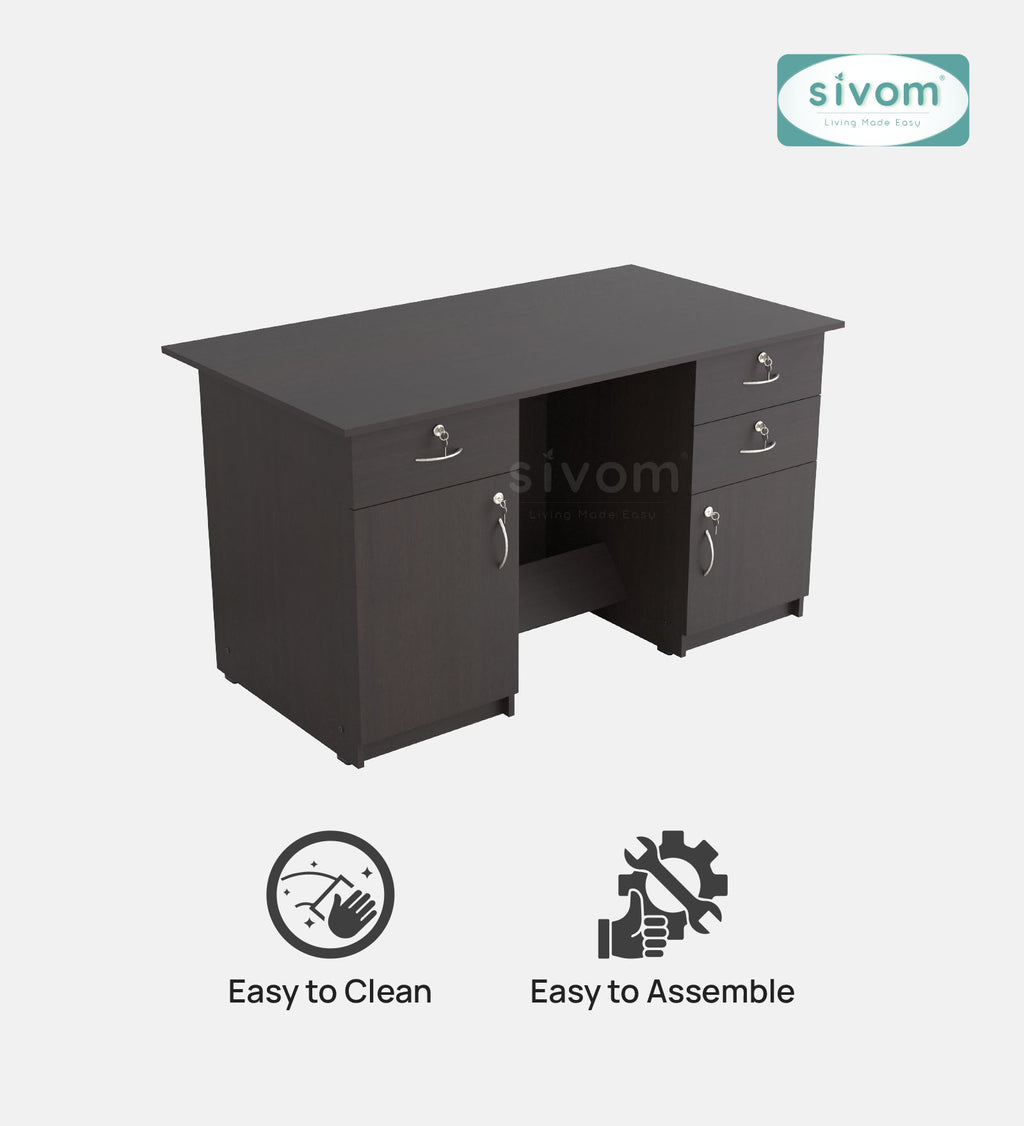 SIVOM Brook Engineered Wood Executive Desk | Elegant Design & Premium Finish