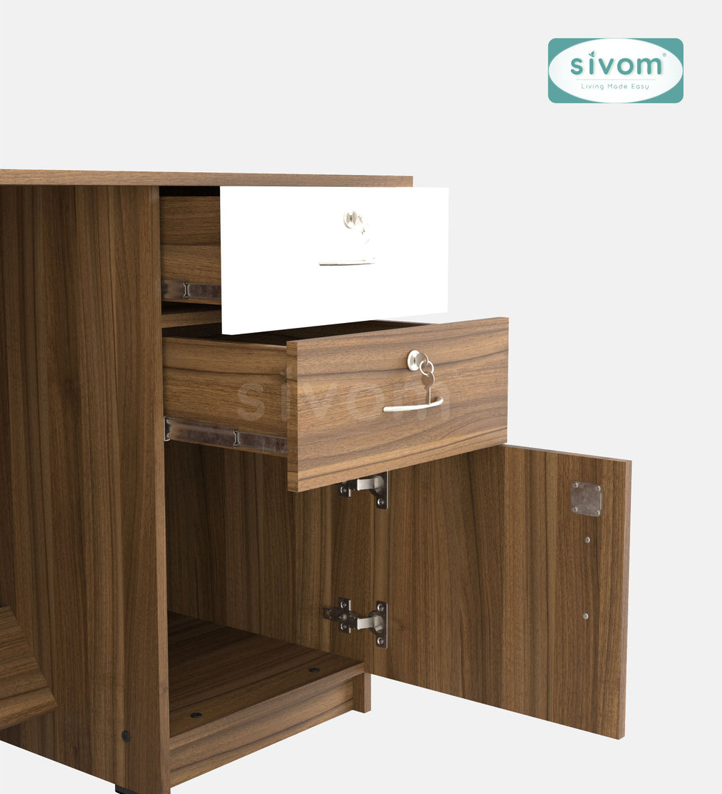 SIVOM Brook Engineered Wood Executive Desk | Elegant Design & Premium Finish