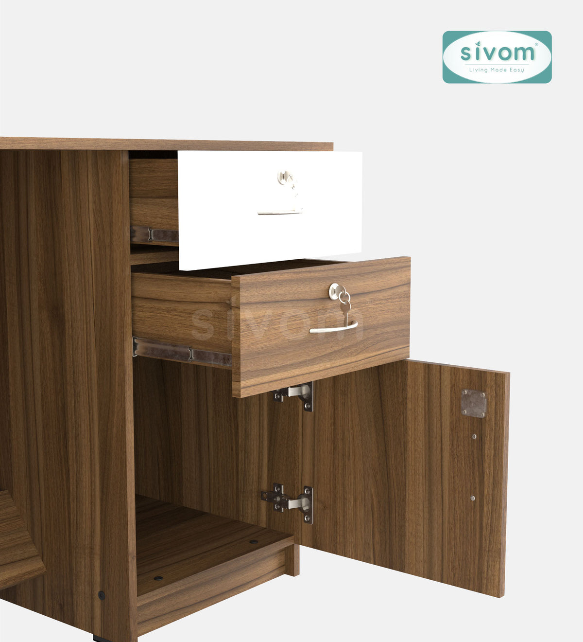 SIVOM Brook Engineered Wood Executive Desk | Elegant Design & Premium Finish